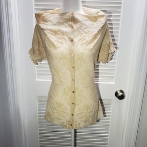 Anthropologie Cream Cardigan Top By Sparrow Size Small